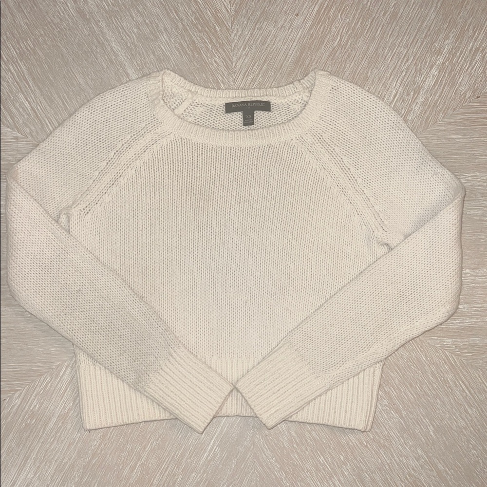 Banana Republic Cream Wool Sweater Cropped XS